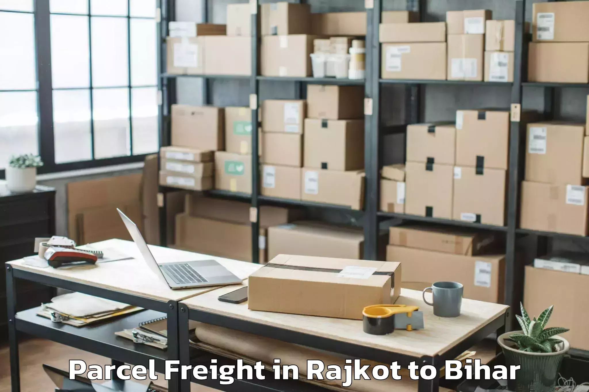 Book Rajkot to Mojharia Parcel Freight Online